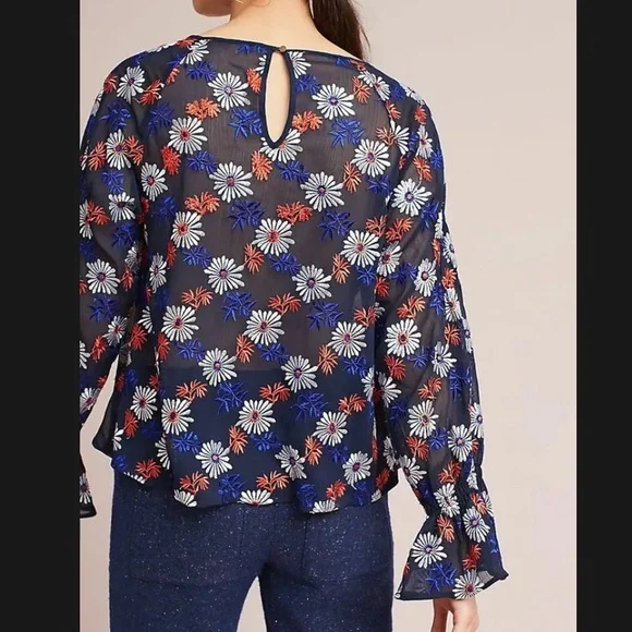 Anthropologie x Ella Moss Daisy Embroidered Top - Picture 2 of 8